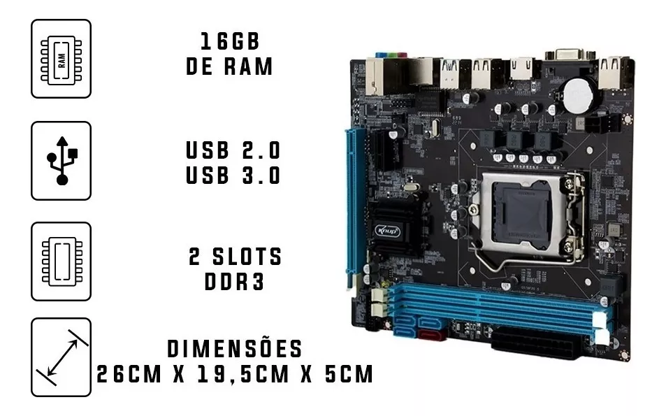 Placa Mãe Lga 1155 B75 Ddr3 - Imagem 2