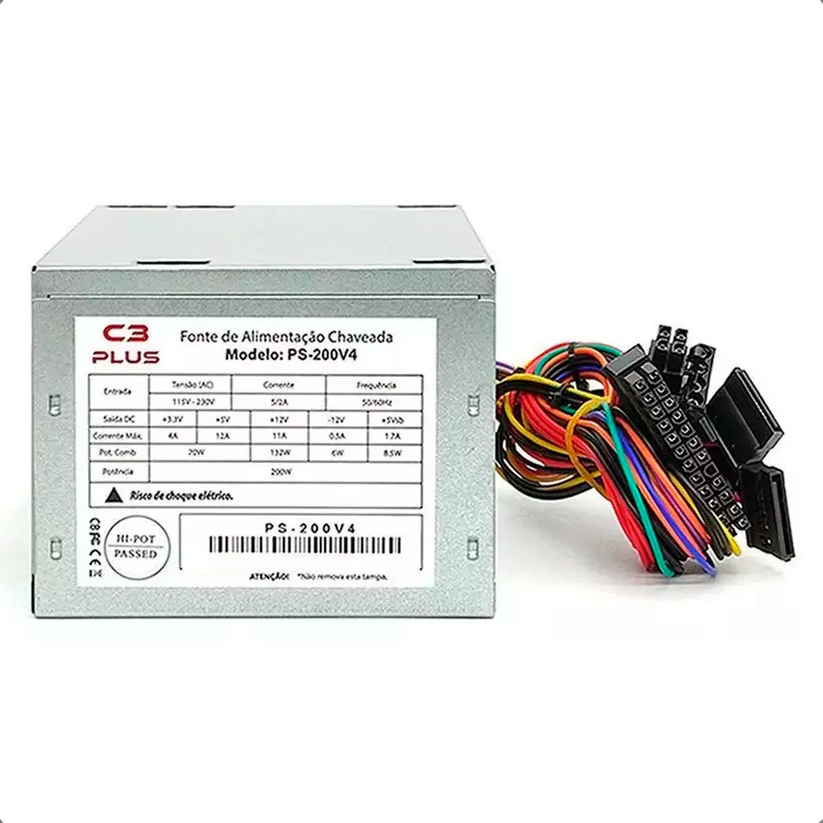 Fonte De Alimentação Para Pc C3tech C3plus Ps-200v4 200w