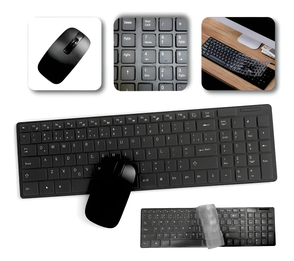 Kit Teclado E Mouse Wireless Sem Fio Ultra Slim 2.4ghz