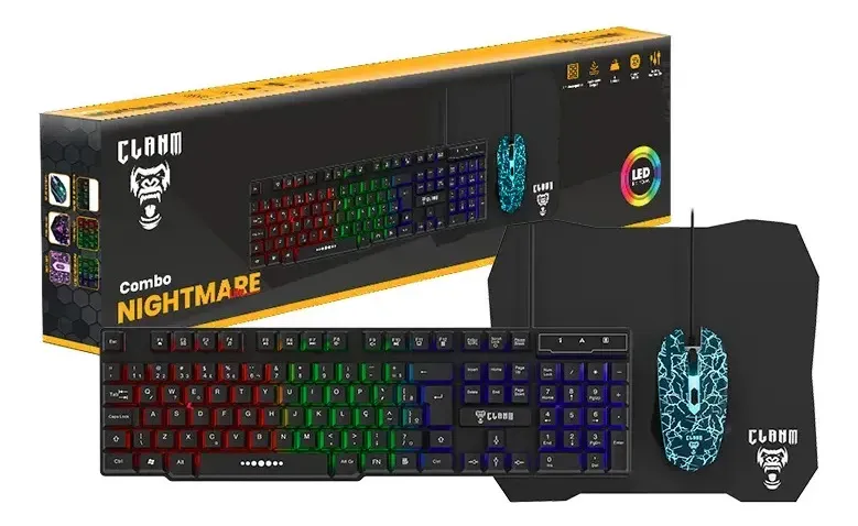 Combo Teclado e Mouse +MousePad Nightmare - Imagem 5