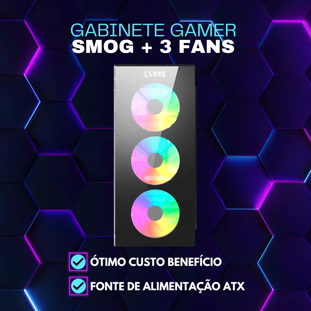 Gabinete Pc Gamer Led Vidro 3fans Rgb - Imagem 5