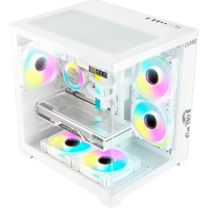 Gabinete Gamer Aquario Clanm Lateral De Vidro Com 5 Fans